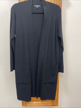 Liverpool Black Open-Front Long Cardigan